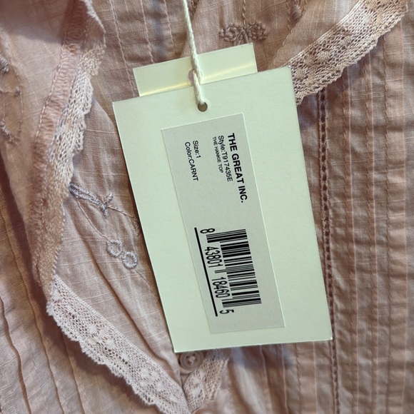 NWT New with tags The Great The Hankie Top Size 1 Small Carnation Pink - Picture 4 of 5